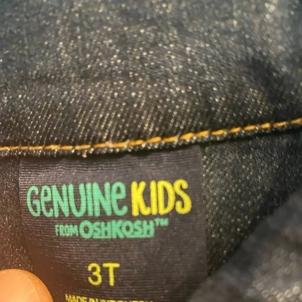 OSHKOSH GIRLS JEAN FULL SNAP VEST SIZE 3T MINT